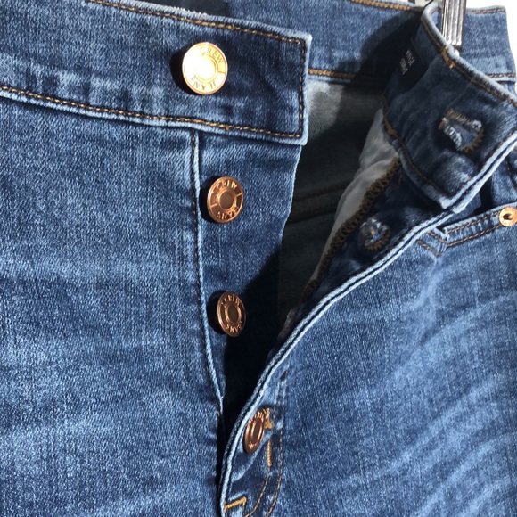 J. CREW | Vintage Straight Button Fly Raw Hem Denim Blue Jeans size 29 - Picture 8 of 14